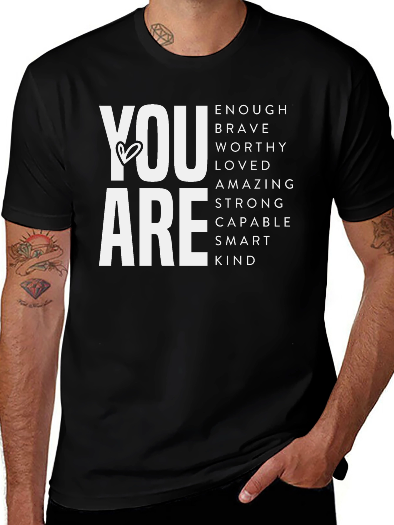 Variant 17 of You Are Enough Graphic Tee - Motivational Shirt