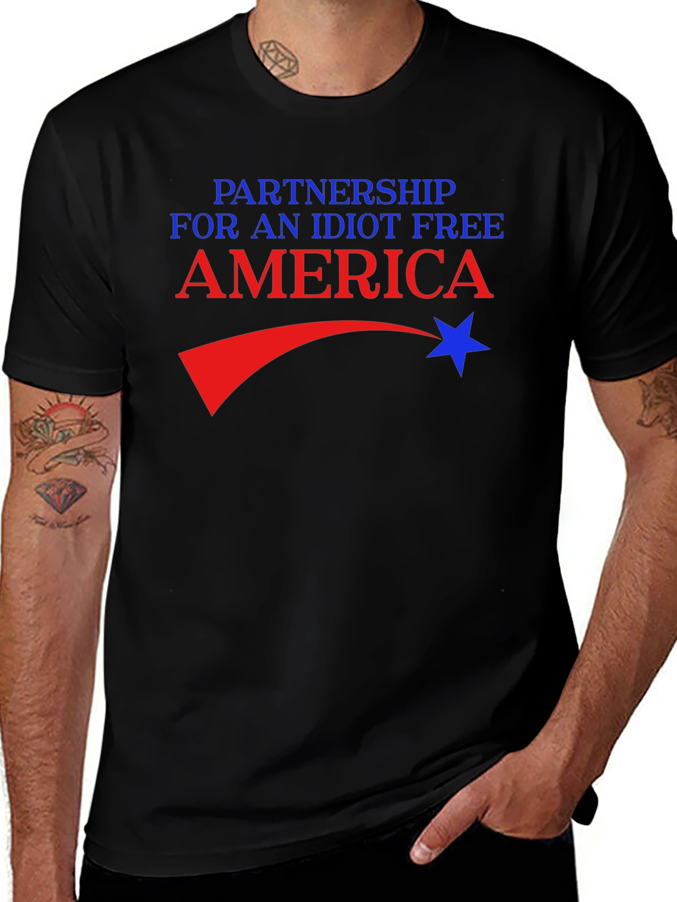 Variant 12 of Partnership for an Idiot Free America T-Shirt