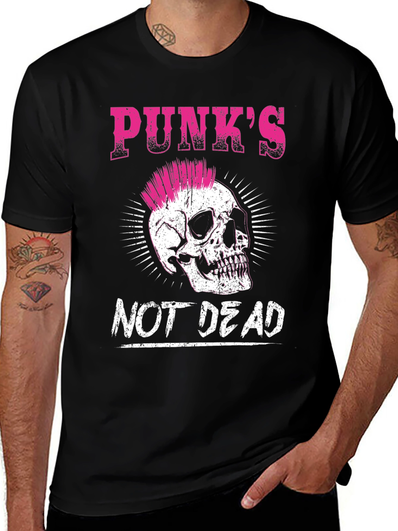 Variant 13 of Punk's Not Dead Skull Graphic T-Shirt