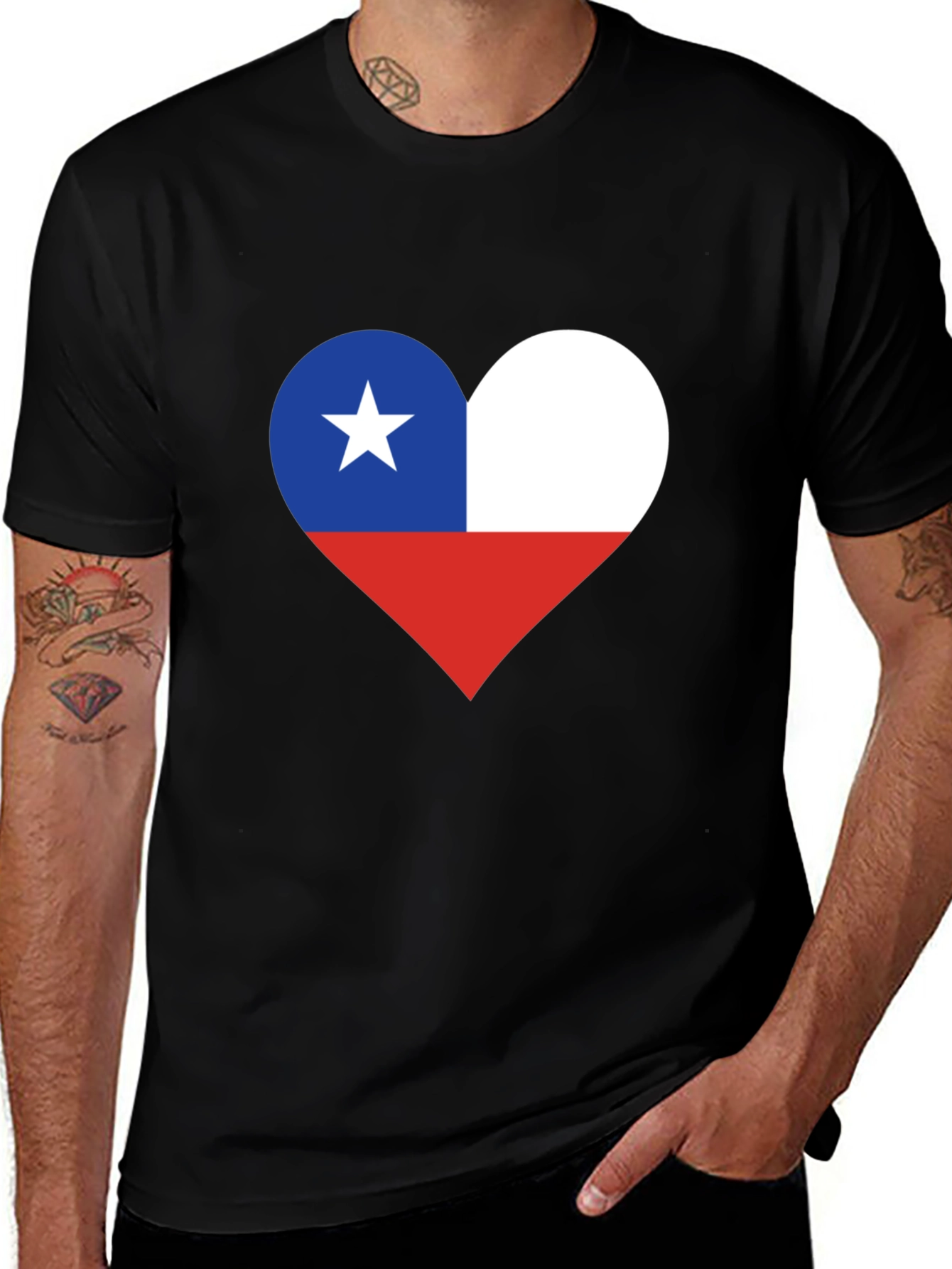 Chile Flag Heart T-Shirt