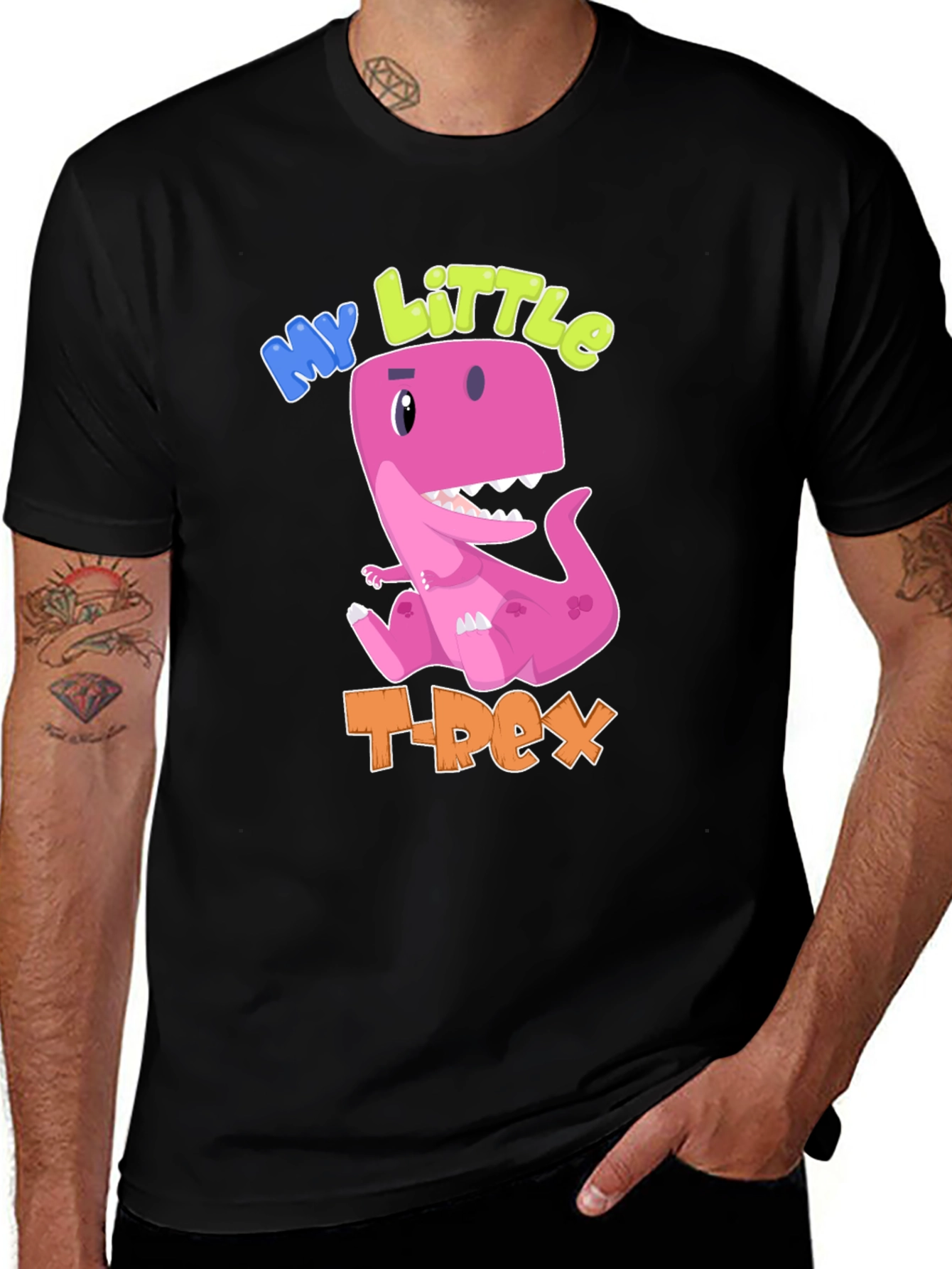 Variant 12 of My Little T-Rex Black Cotton T-Shirt