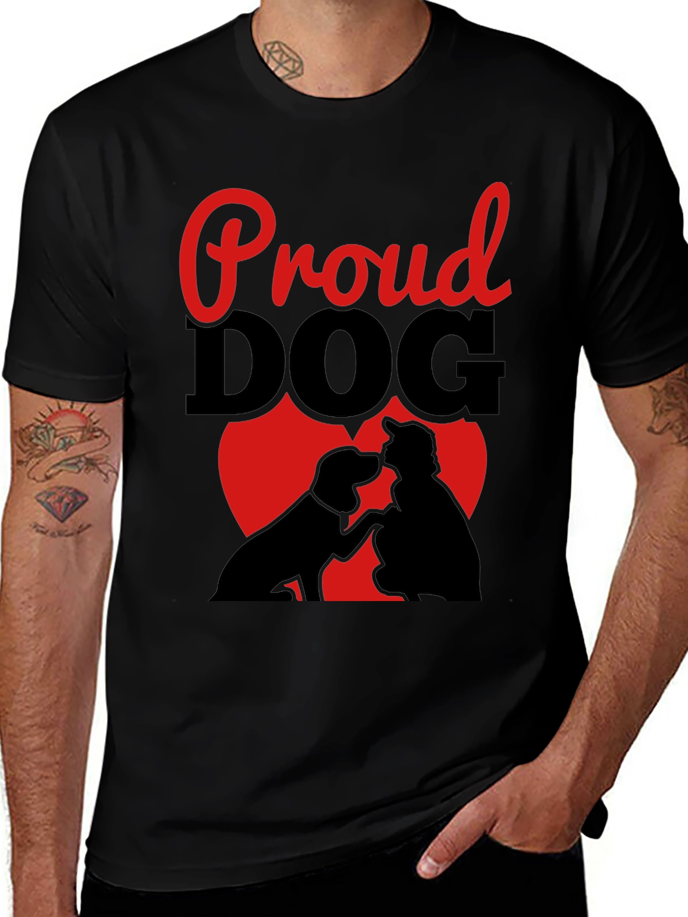 Proud Dog T-Shirt, Black, Pet Lover