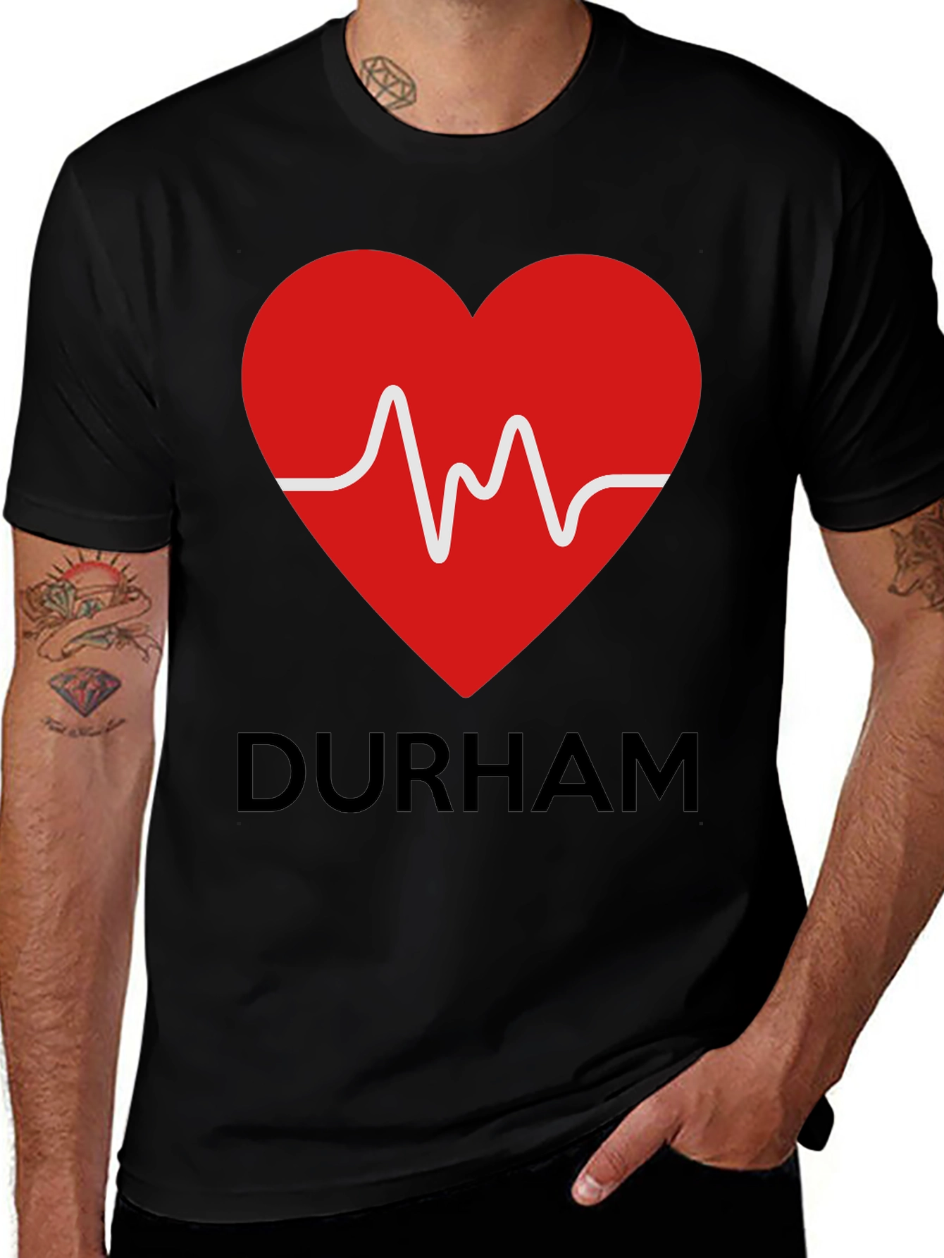 Variant 4 of Durham Heartbeat T-Shirt - City Pride Tee