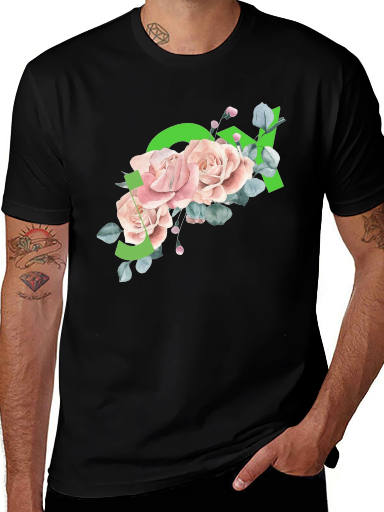 Variant 28 of Floral OK Graphic Tee - Trendy Casual Style