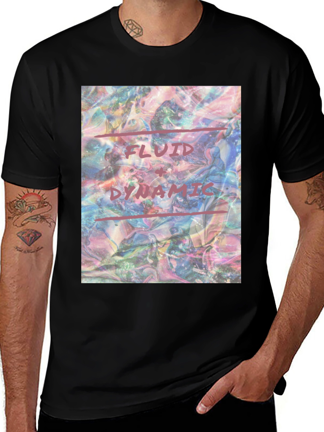 Variant 21 of Fluid Dynamics Graphic Tee - Black