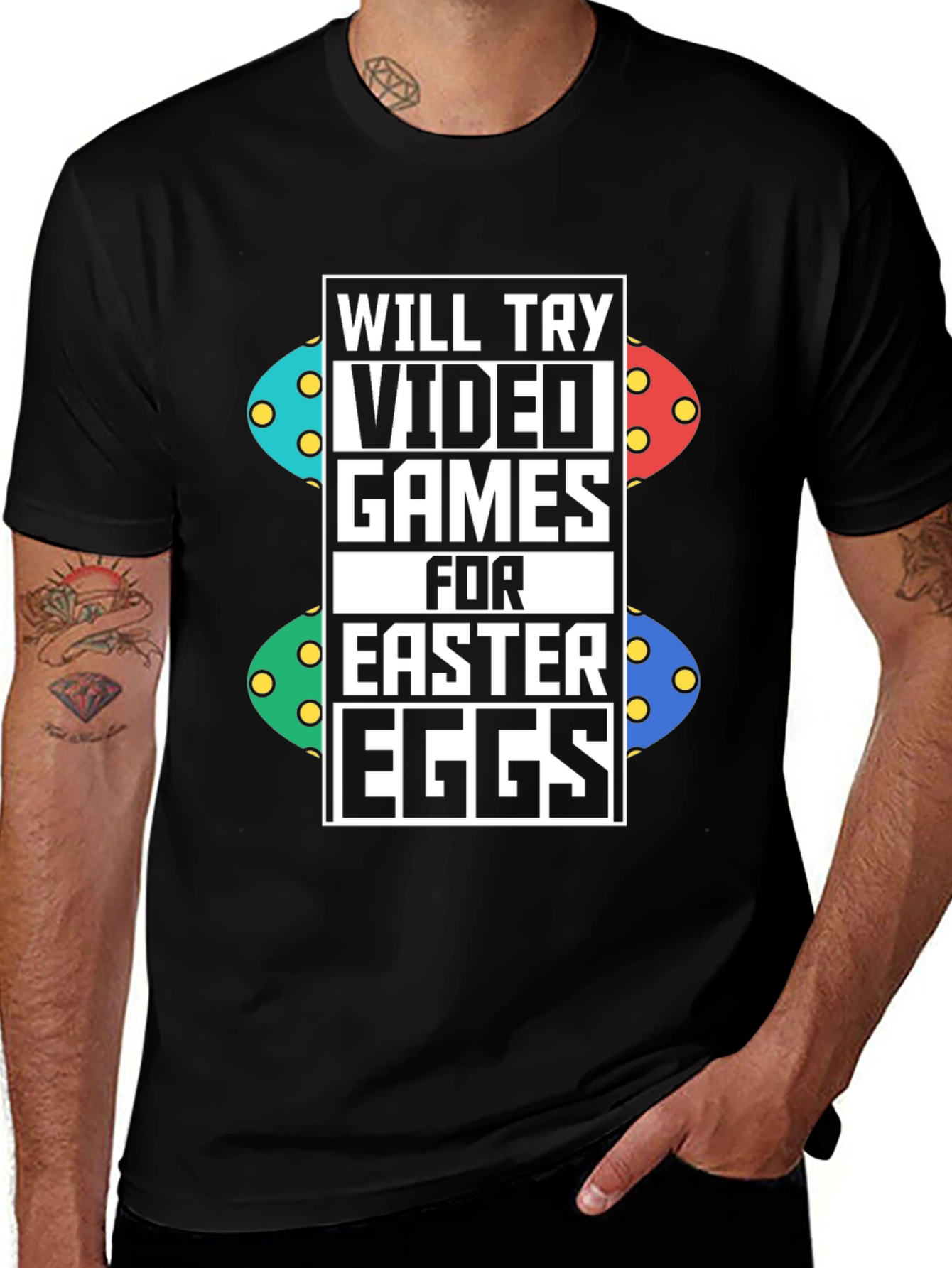 Variant 11 of Video Games for Easter Eggs Black T-Shirt