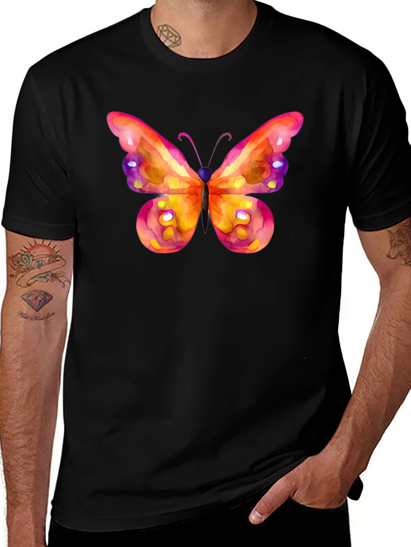 Variant 29 of Butterfly Graphic Tee - Black