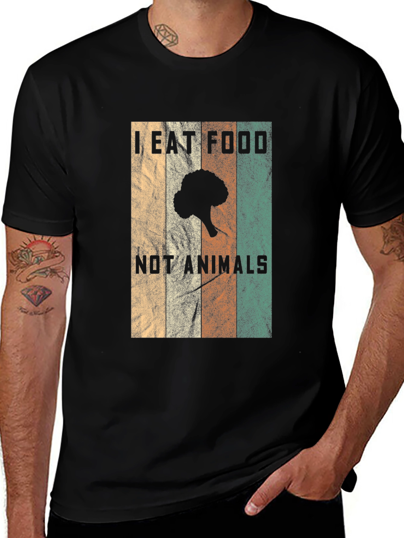 Variant 25 of Vegan Broccoli T-Shirt - I Eat Food Not Animals