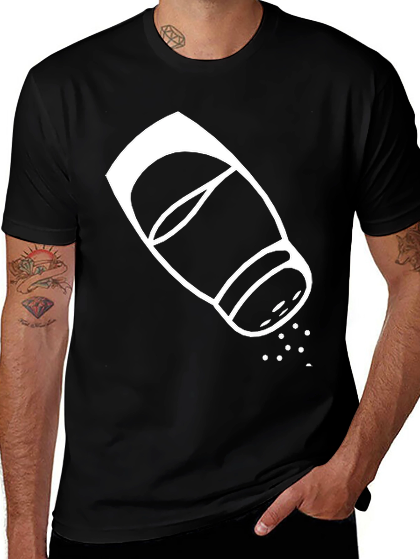 Variant 15 of Salt Shaker Graphic Tee - Black Cotton T-Shirt