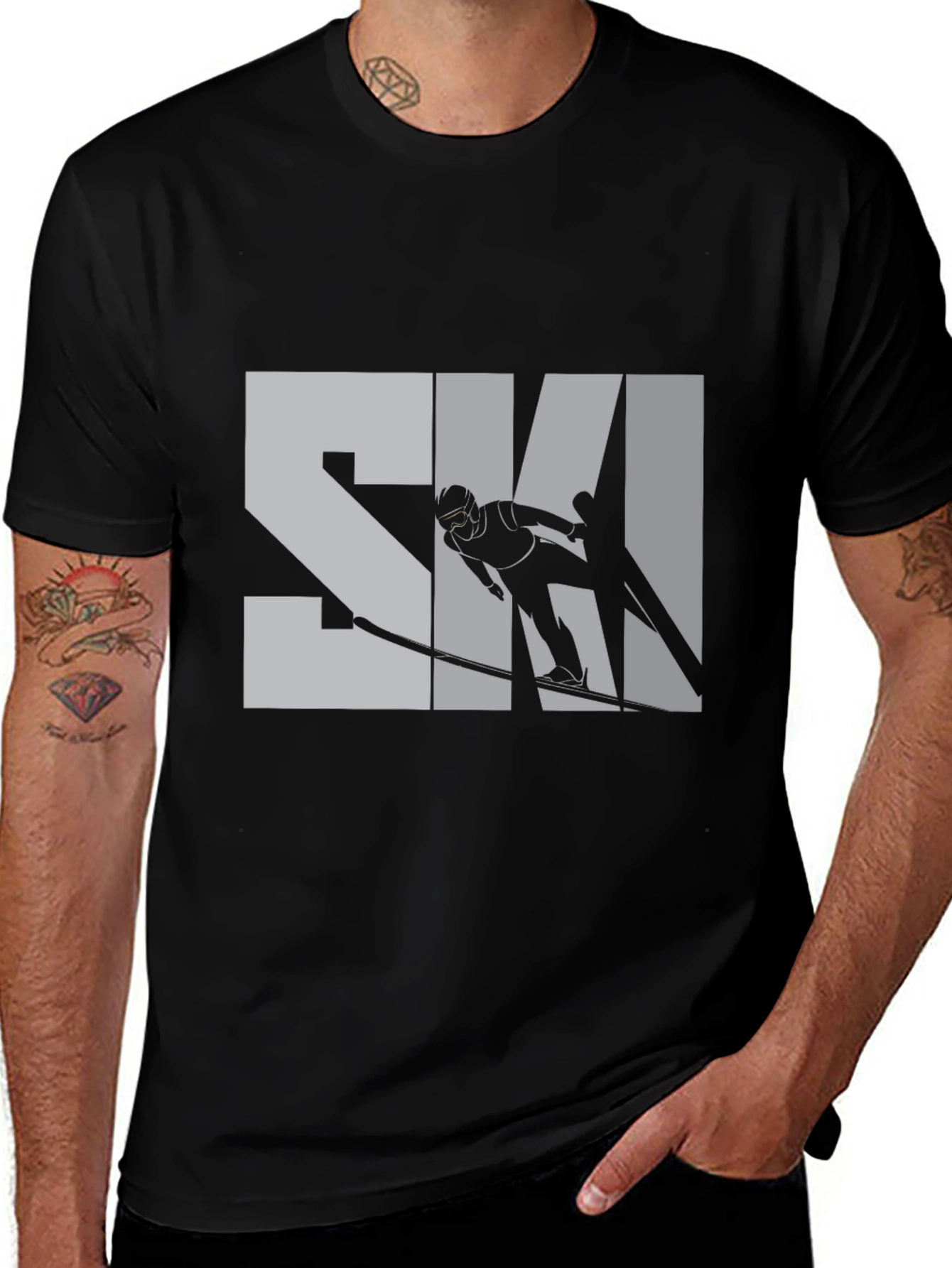 Variant 25 of Stylish Skiing T-Shirt - Sporty Design