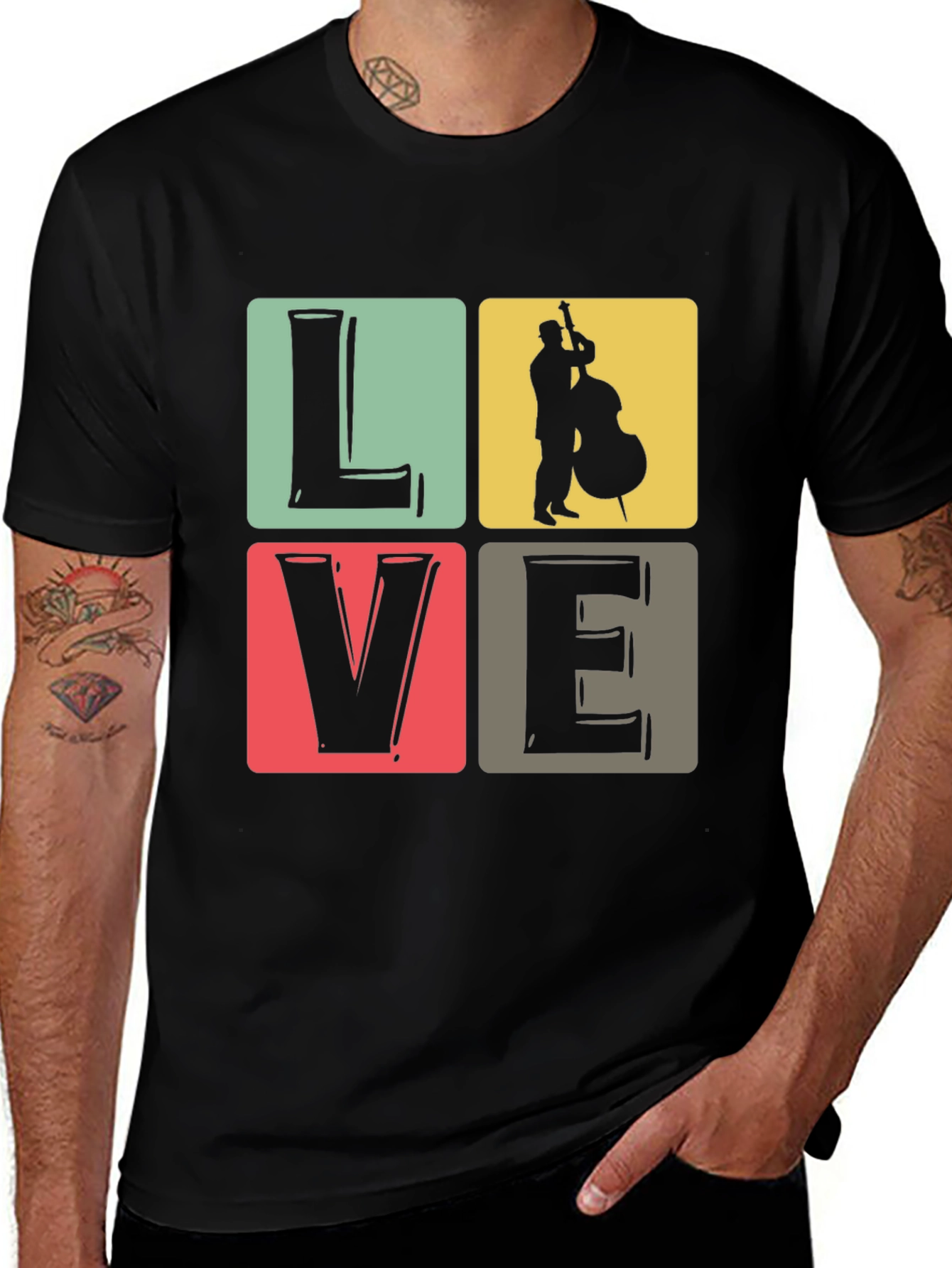Variant 15 of Love Music T-Shirt | Bass Player Tee