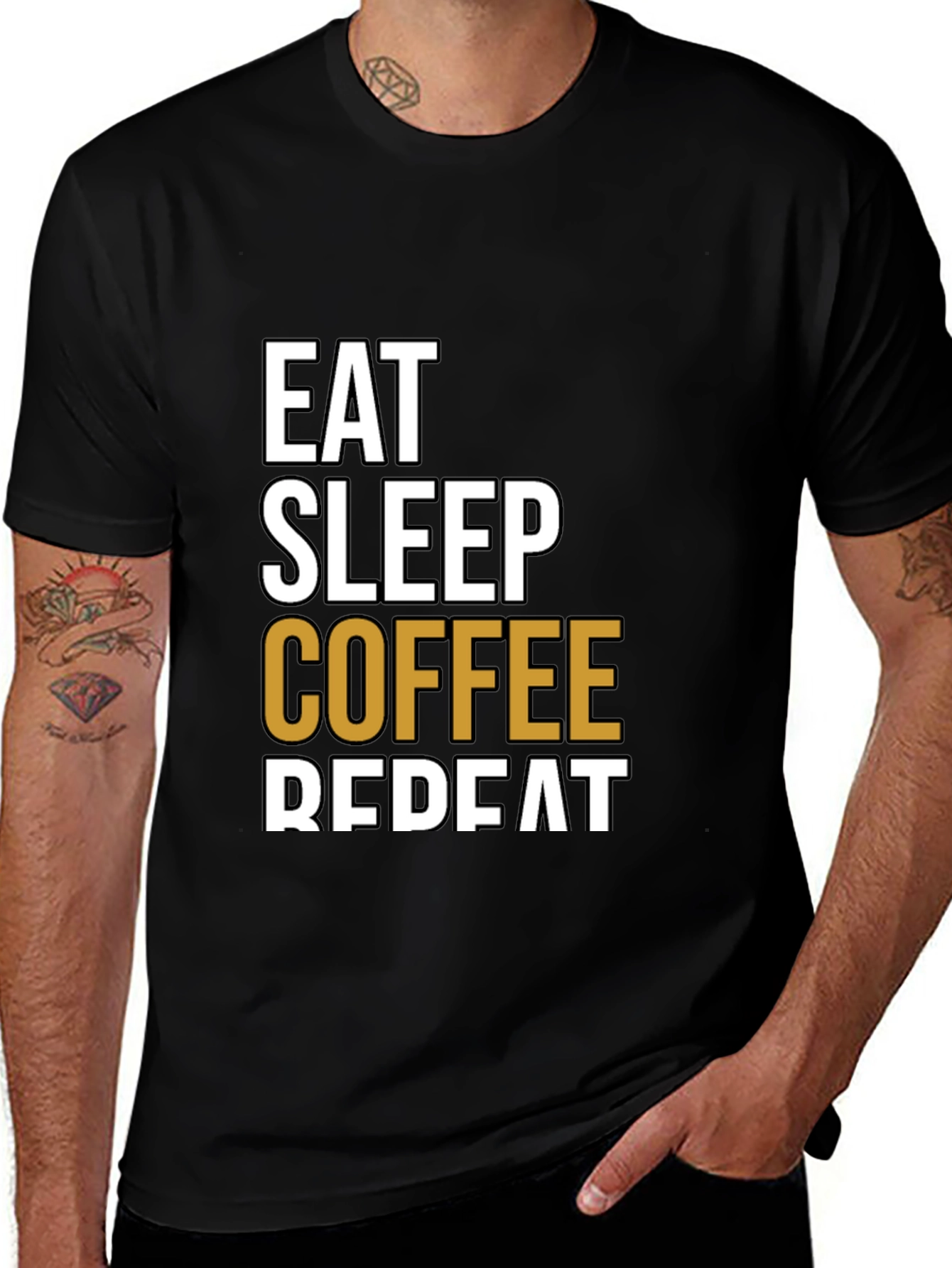 Variant 5 of Eat Sleep Coffee Repeat Graphic T-Shirt