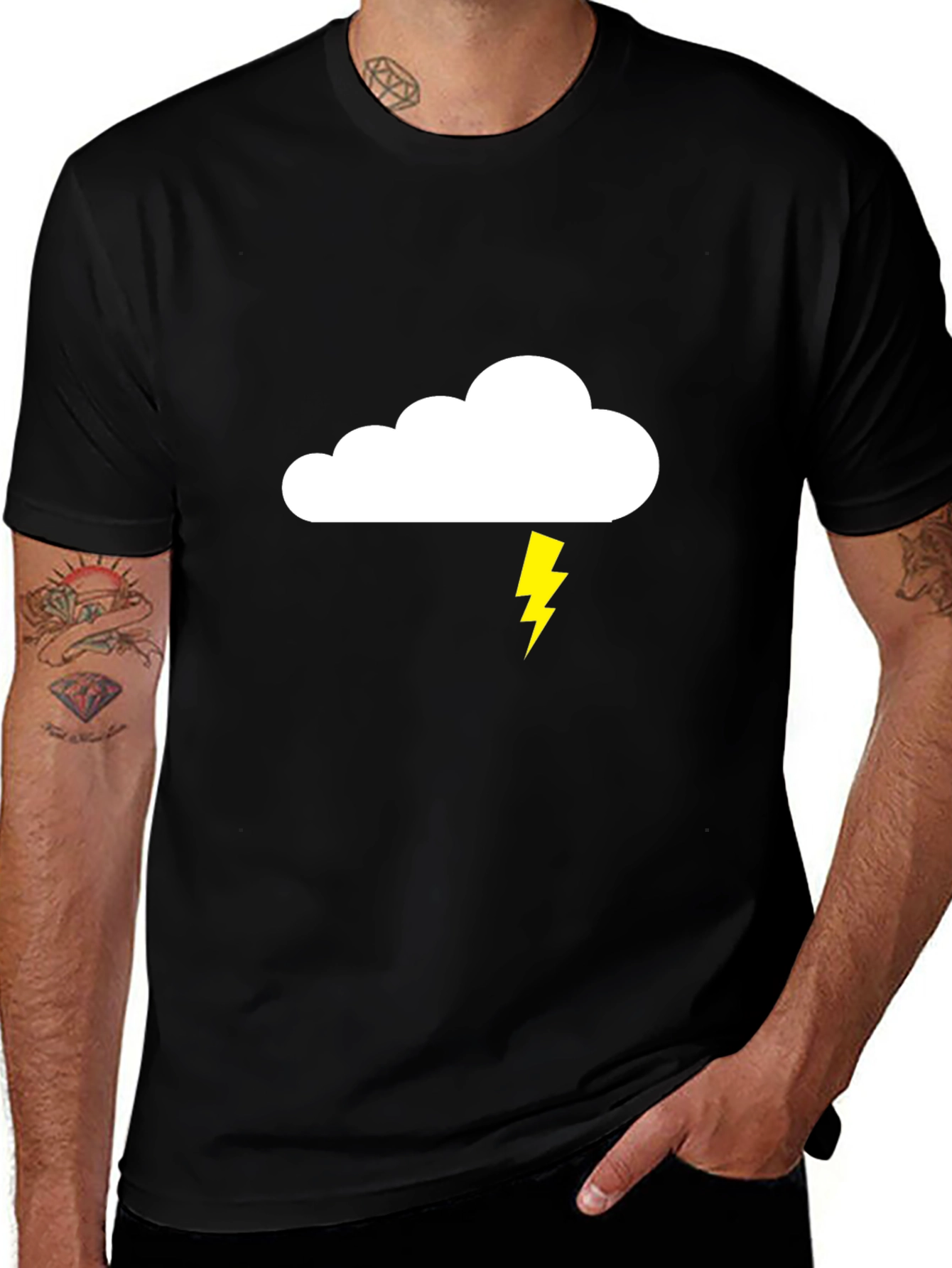 Variant 12 of Cloud & Lightning Bolt Graphic T-Shirt