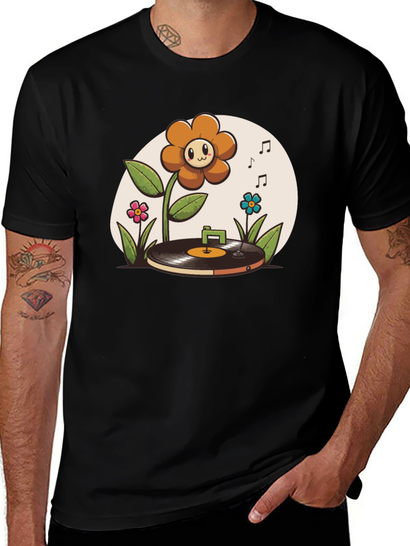 Variant 10 of Groovy Flower Power Music T-Shirt
