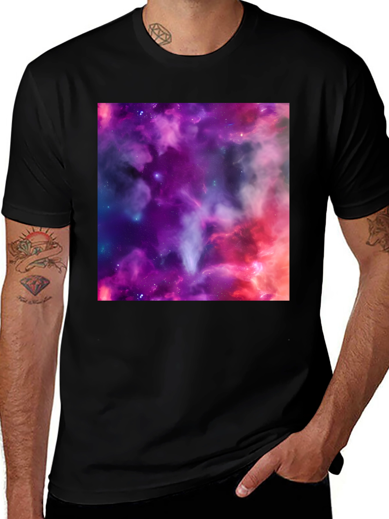 Nebula Print Black T-Shirt