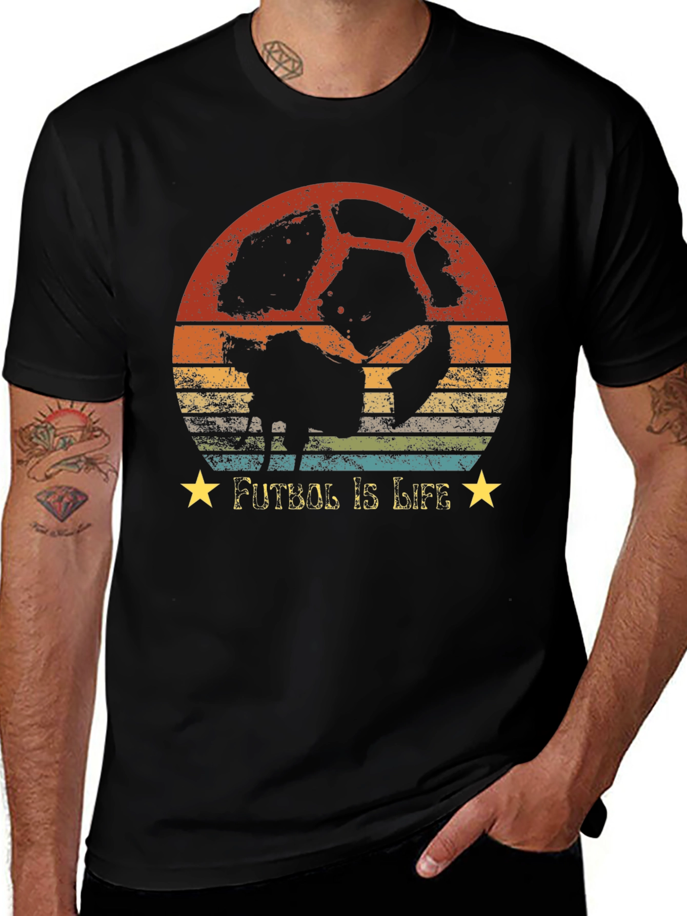 Variant 7 of Futbol Is Life Retro Soccer Graphic T-Shirt