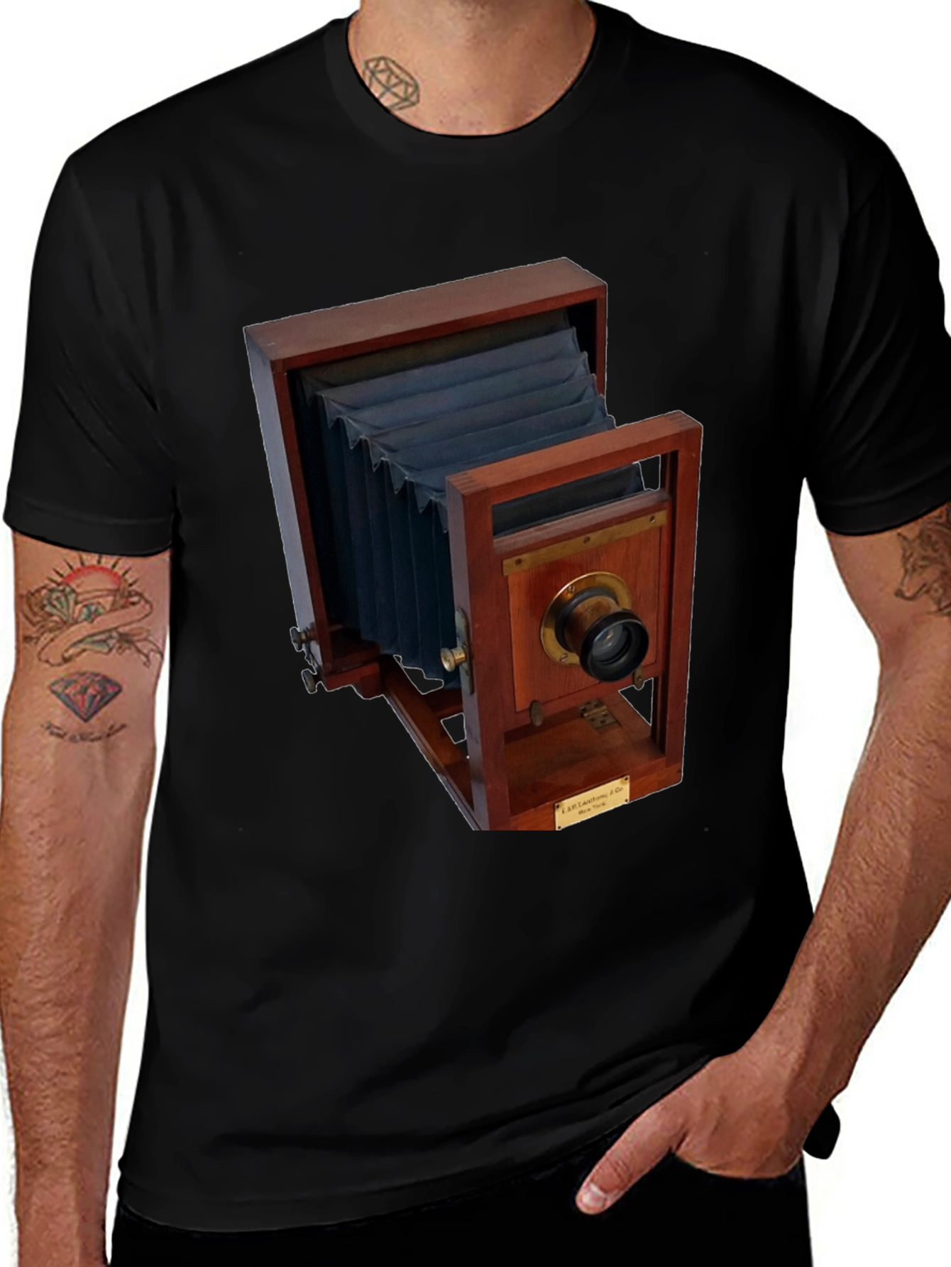 Variant 6 of Vintage Camera Graphic Tee - Black T-Shirt