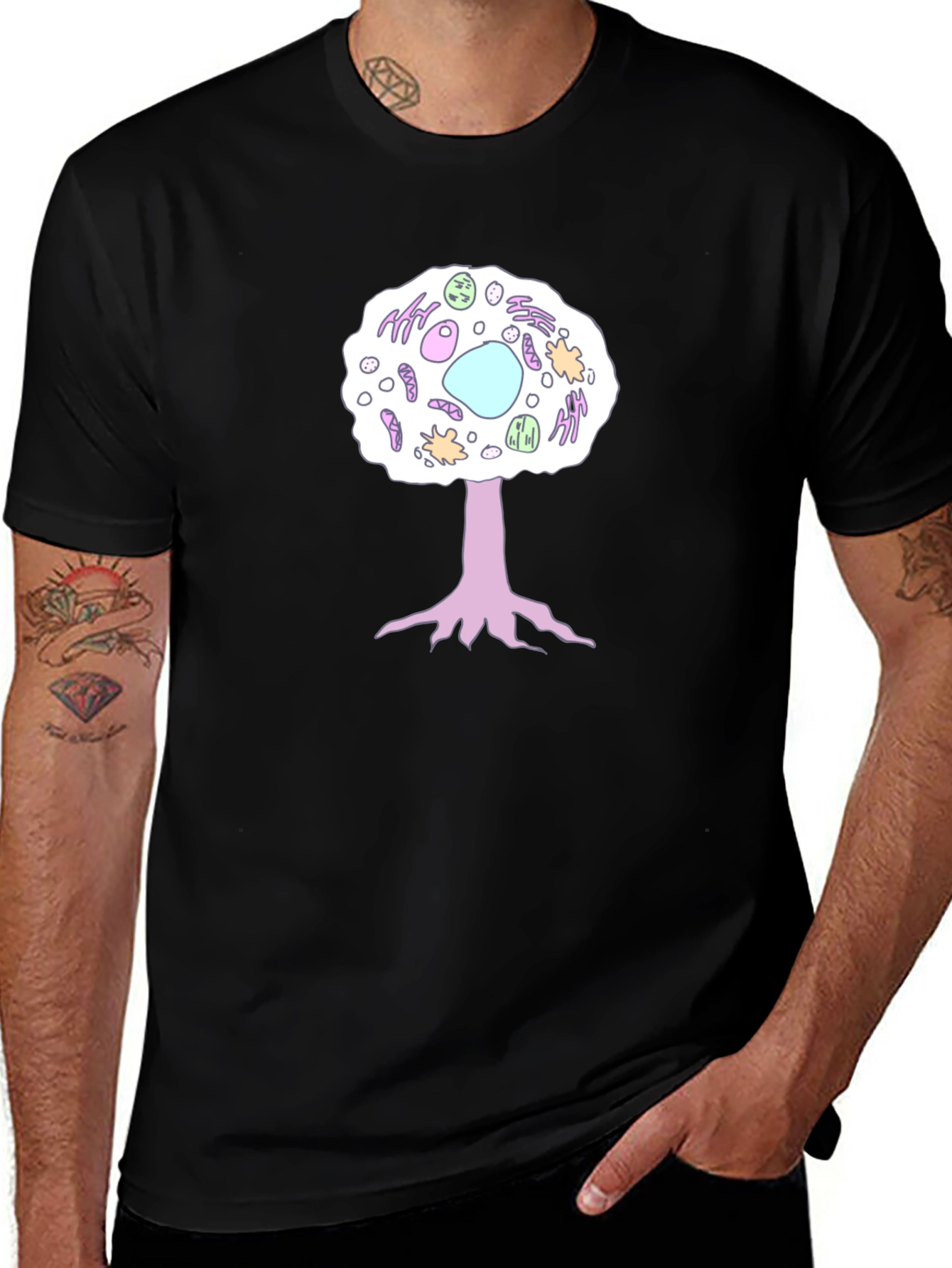 Cell Tree Black T-Shirt: Science & Nature Inspired
