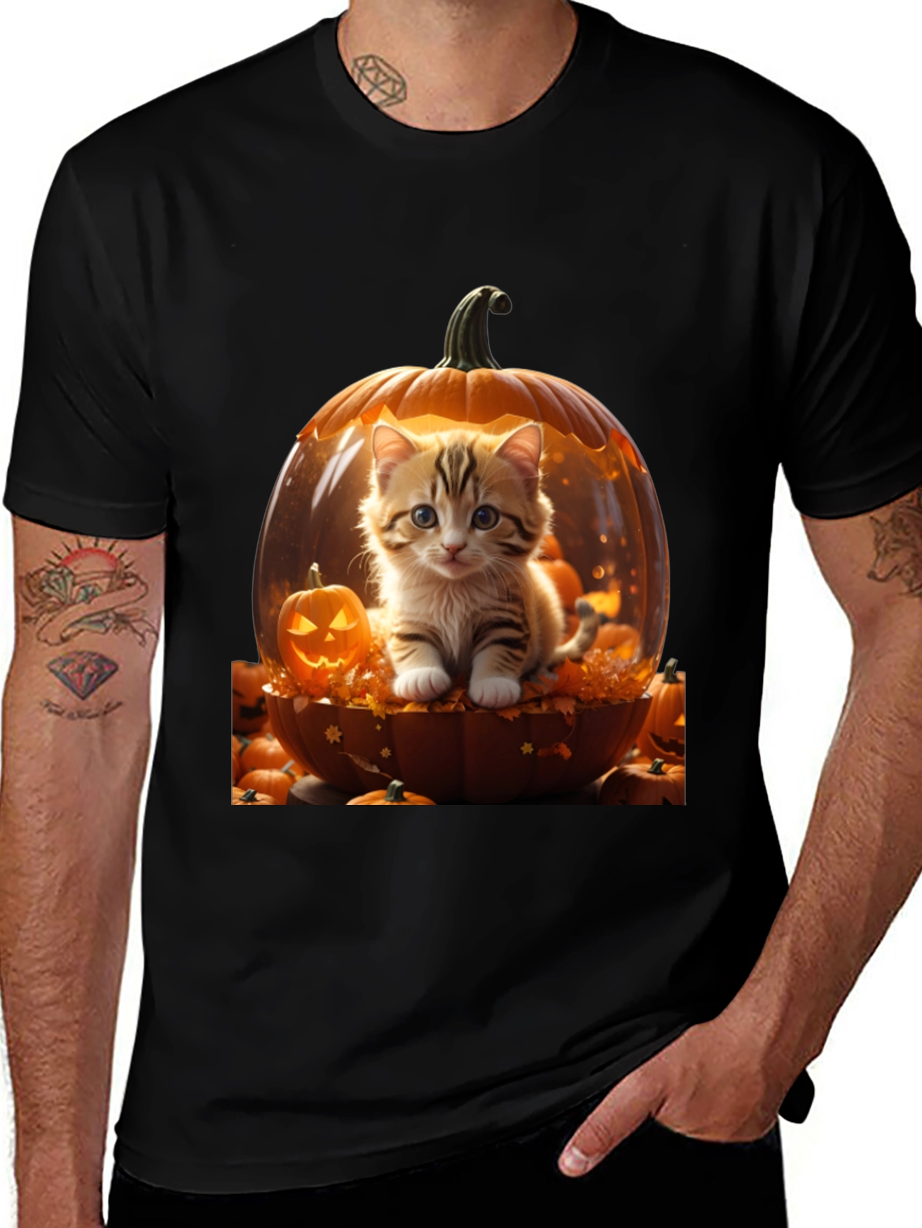 Variant 16 of Halloween Kitten Pumpkin T-Shirt