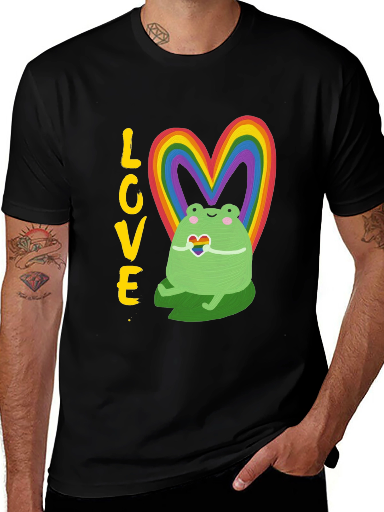 Pride Frog Love T-Shirt - LGBTQ+ Rainbow Heart
