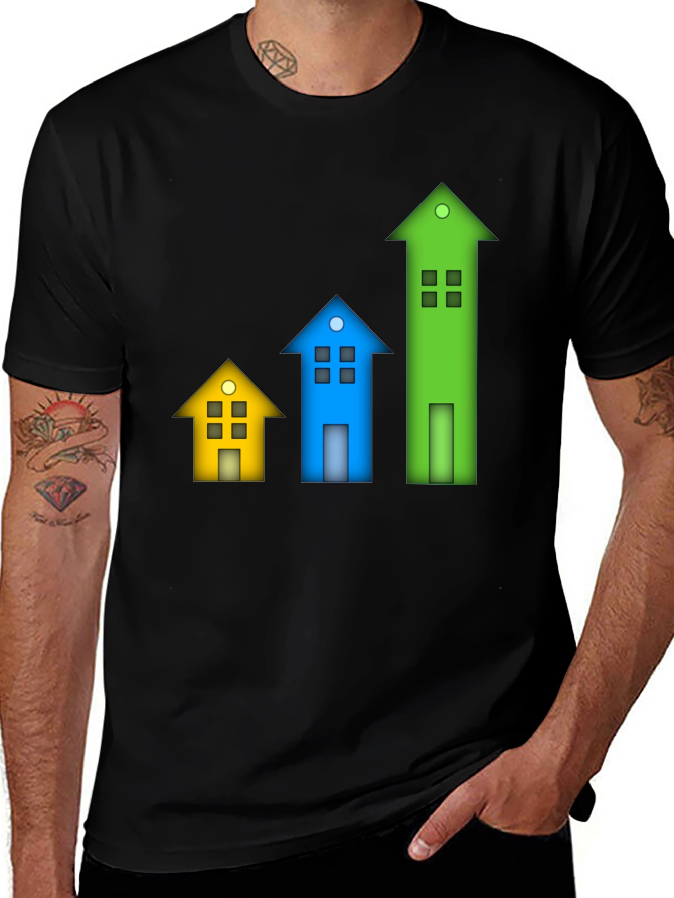 Variant 28 of Colorful Growth House T-Shirt