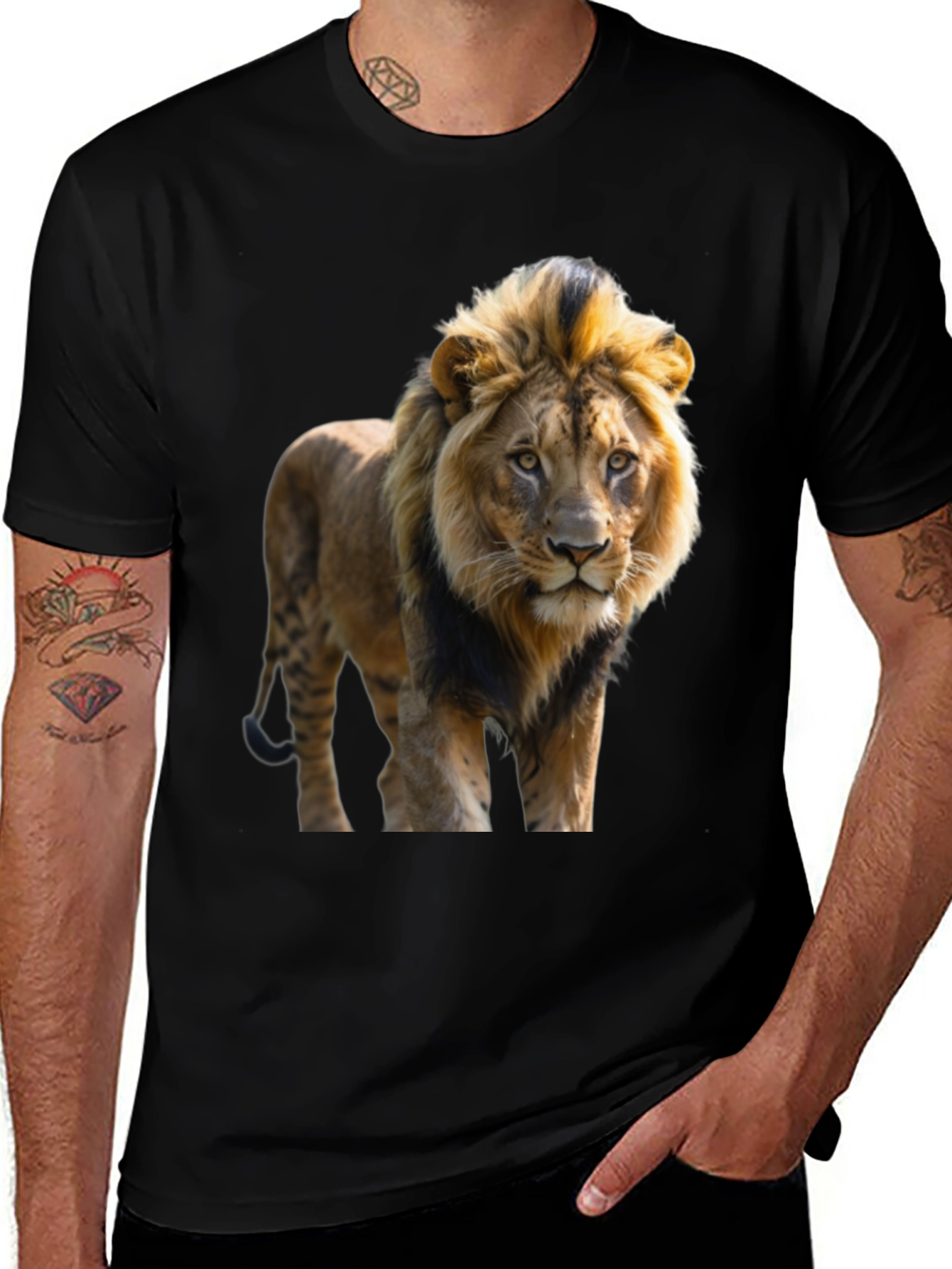 Black Lion Graphic Tee - Men's Black T-Shirt main image