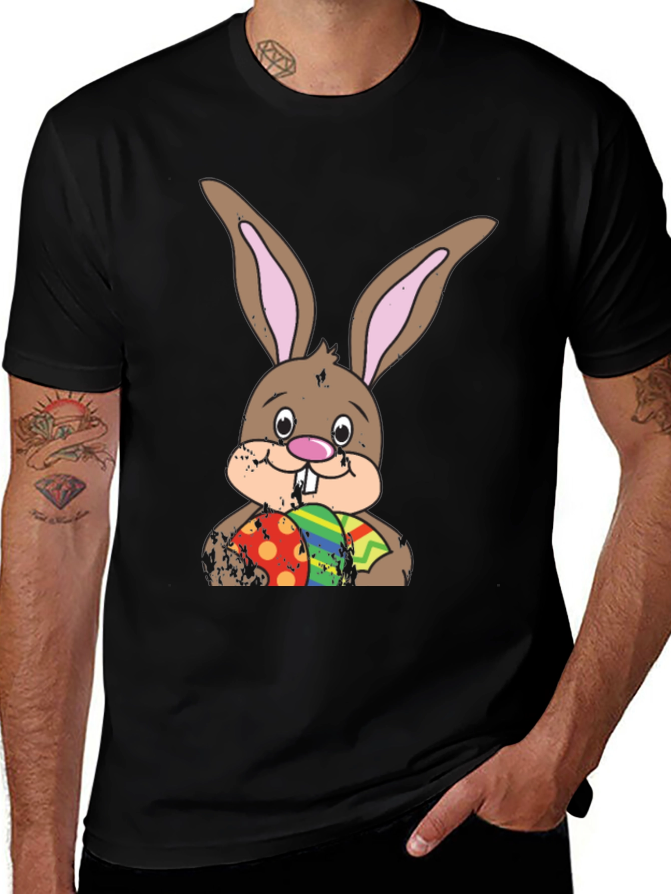 Easter Bunny T-Shirt - Cute Rabbit with Eggs