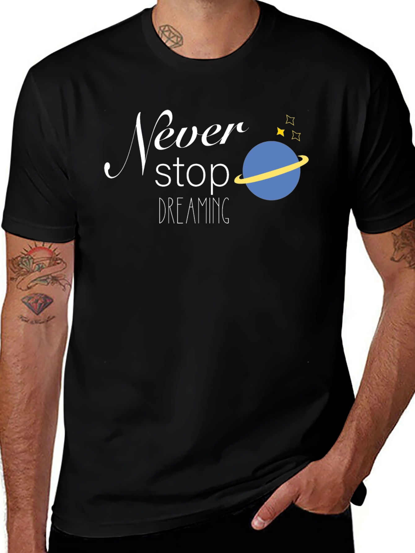 Variant 6 of Never Stop Dreaming Black Graphic Tee