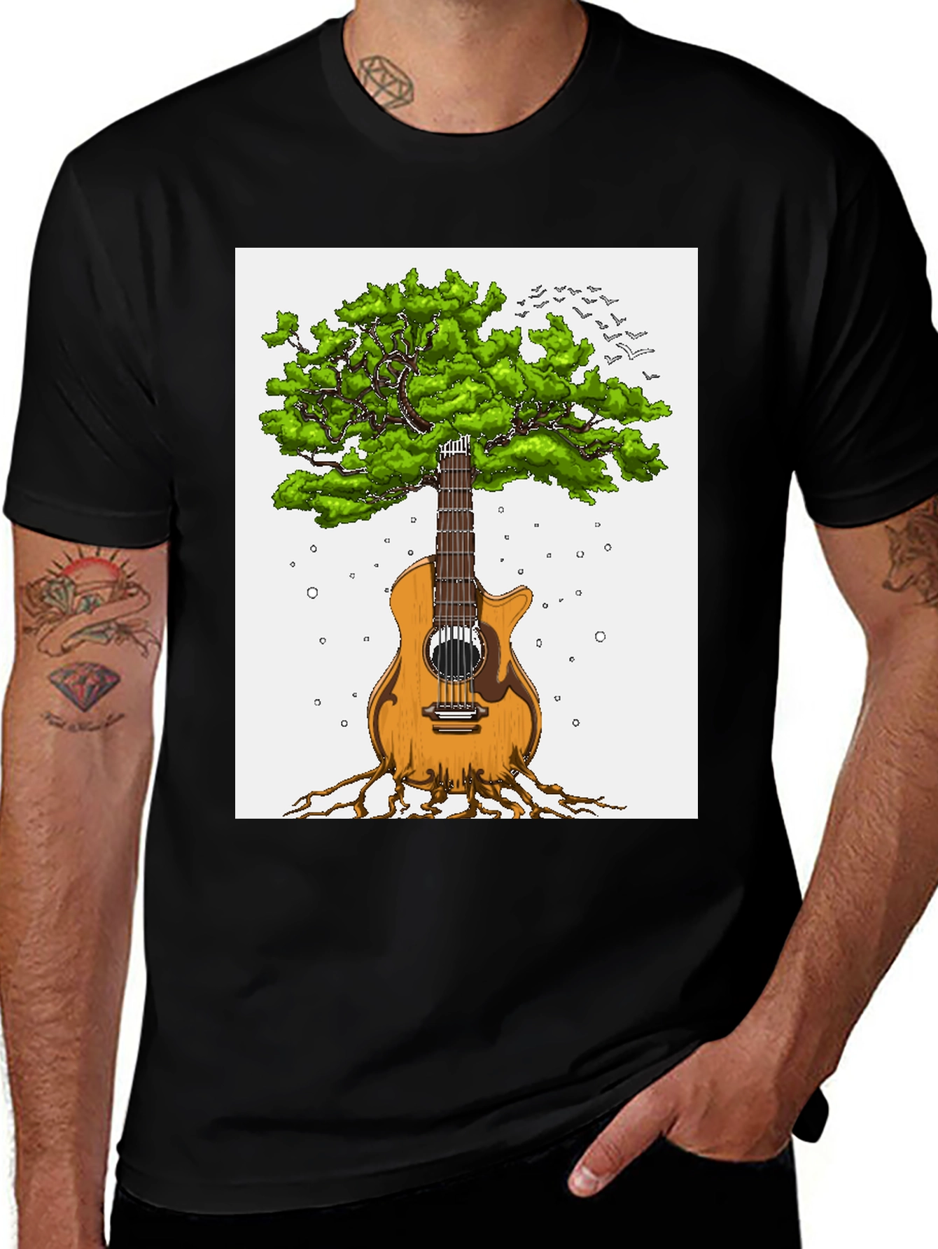 Variant 16 of Guitar Tree Graphic T-Shirt - Music Lover Tee