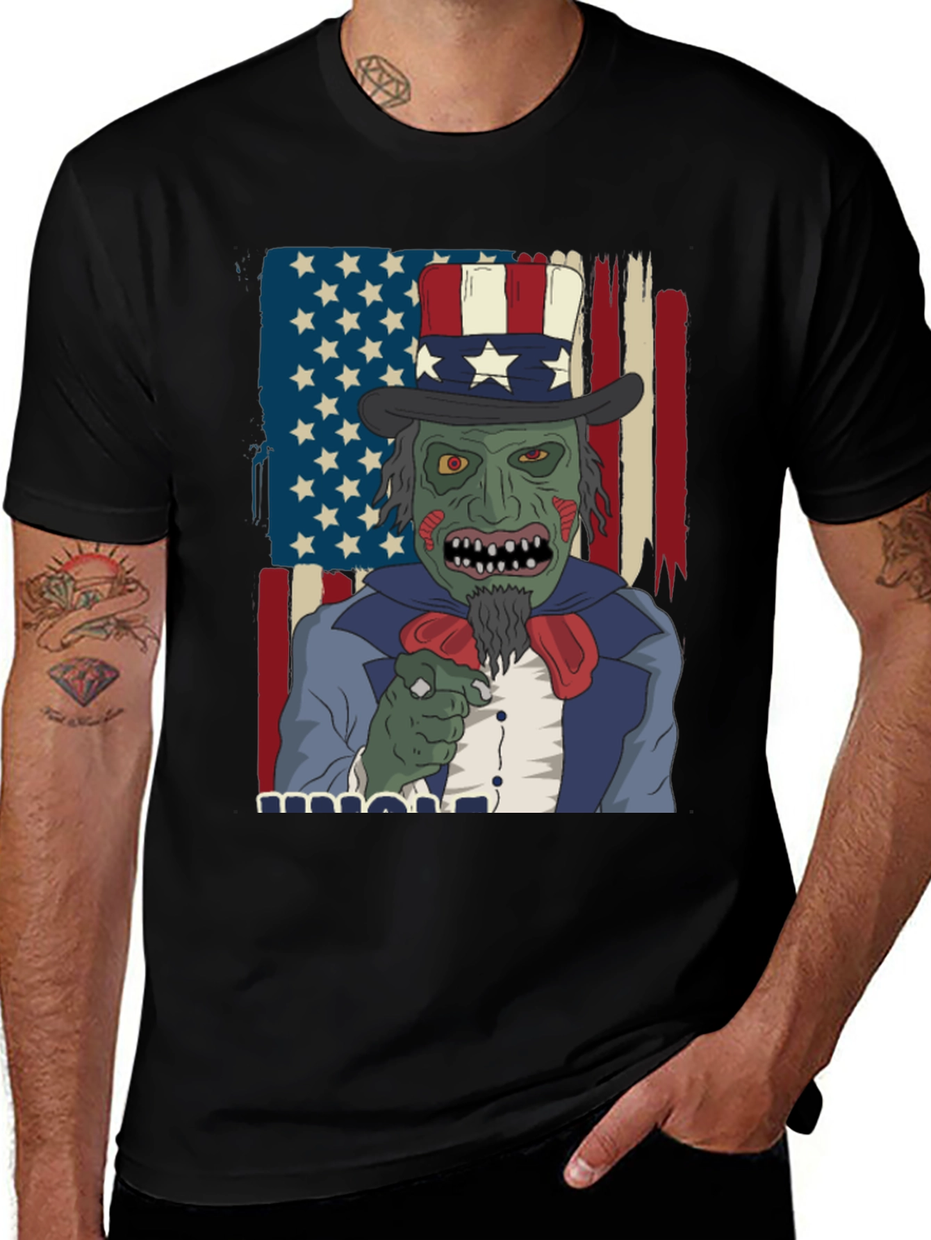 Zombie Uncle Sam Men's Graphic Tee