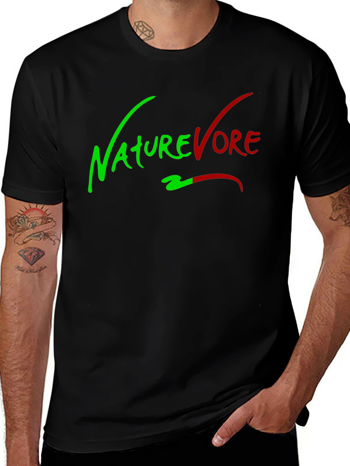 Variant 3 of Naturevore Black T-Shirt - Vegan Style