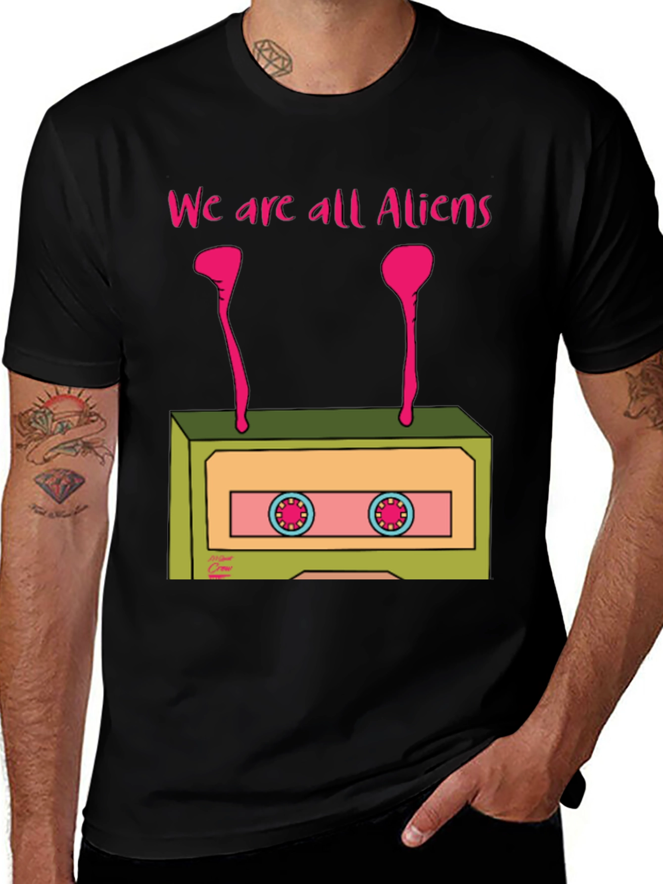 Variant 15 of Alien Cassette Tape Graphic T-Shirt - We Are All Aliens