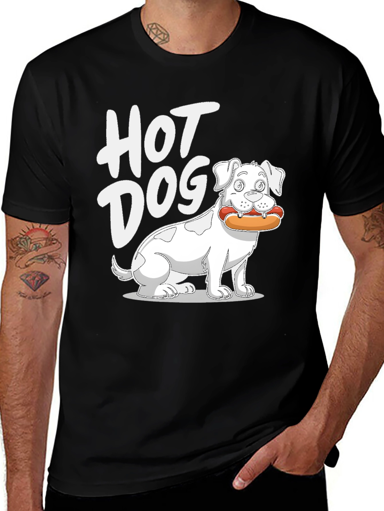 Variant 11 of Funny Hot Dog Lover T-Shirt - Dog with Hot Dog