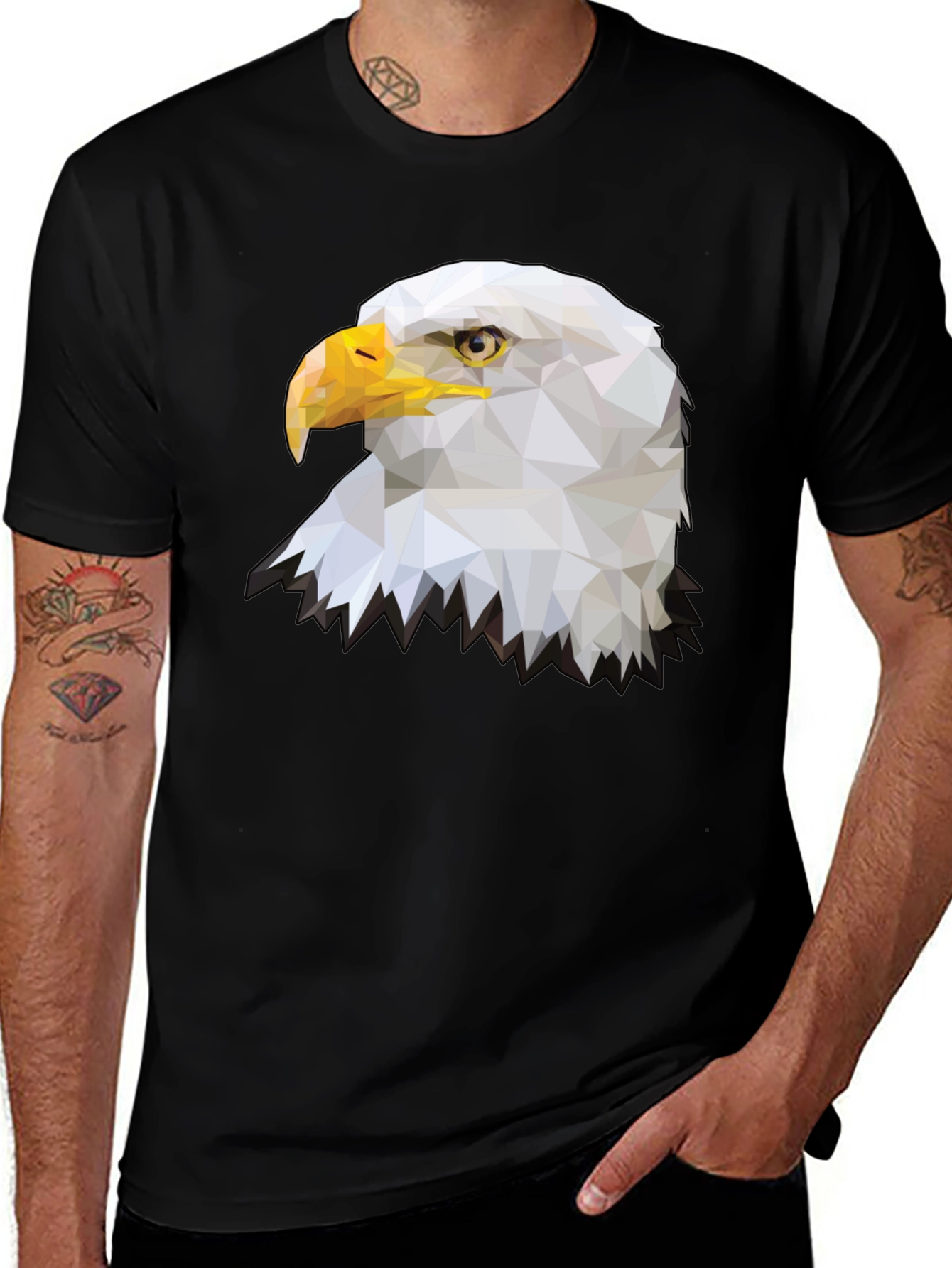 Variant 15 of Geometric Eagle Graphic Tee - Black