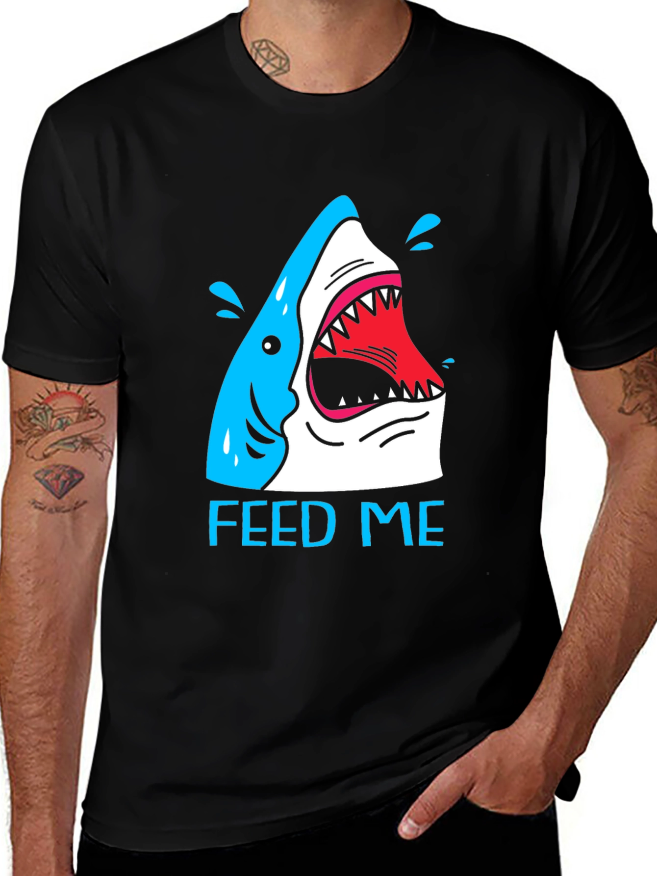 Variant 18 of Feed Me Shark T-Shirt - Funny Graphic Tee