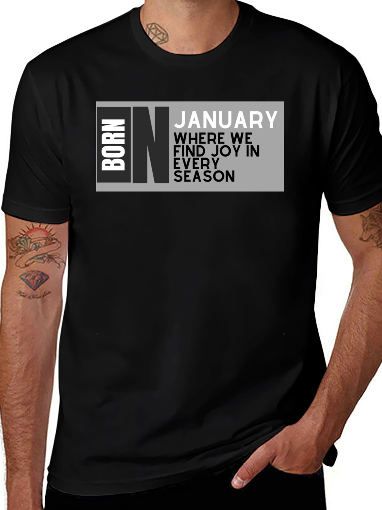 Born In January Graphic Tee - Black Unisex T-Shirt