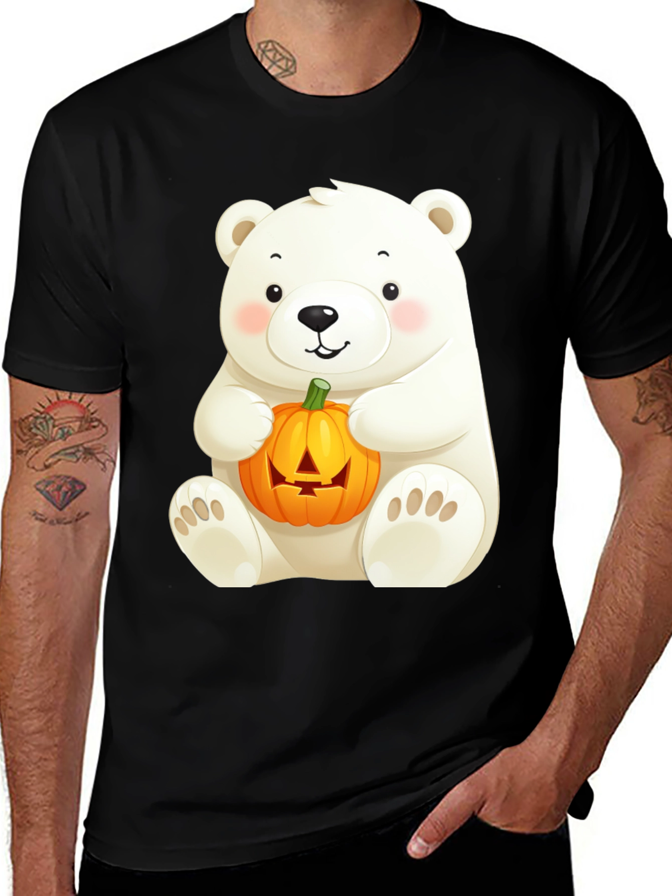 Variant 10 of Polar Bear Halloween Pumpkin T-Shirt