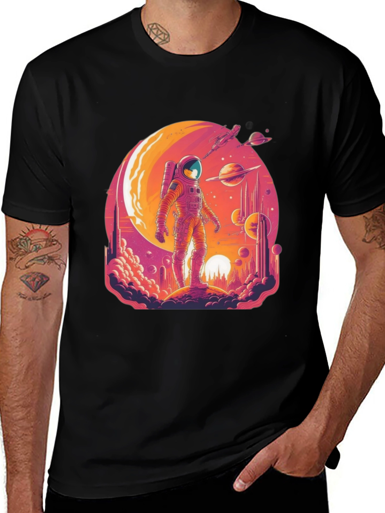 Cosmic Astronaut Graphic T-Shirt