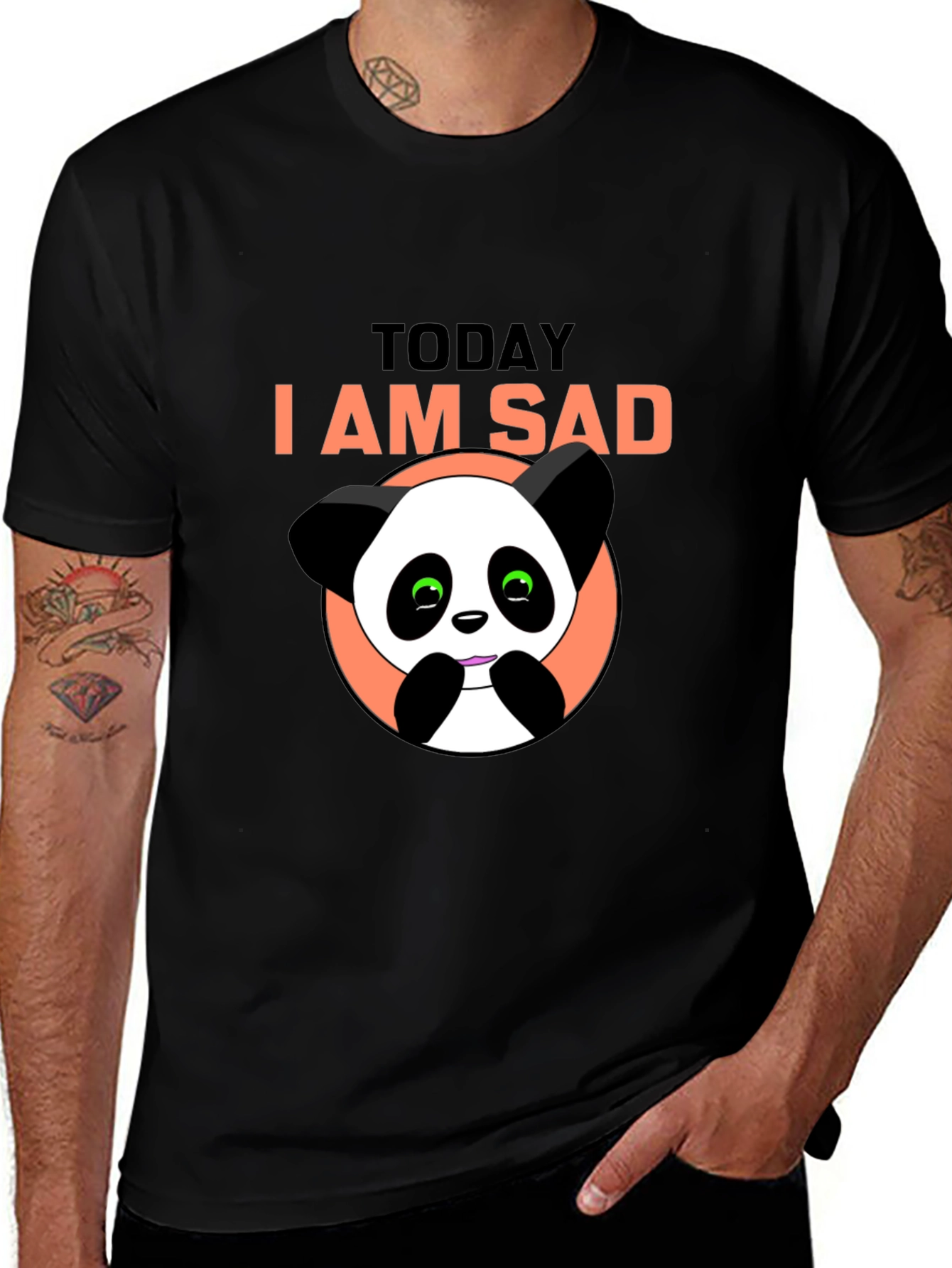 Variant 30 of Today I Am Sad Panda T-Shirt - Black
