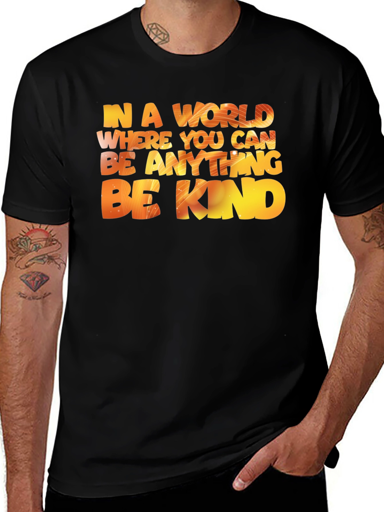 Variant 10 of Be Kind Graphic Tee - Stylish Black T-Shirt