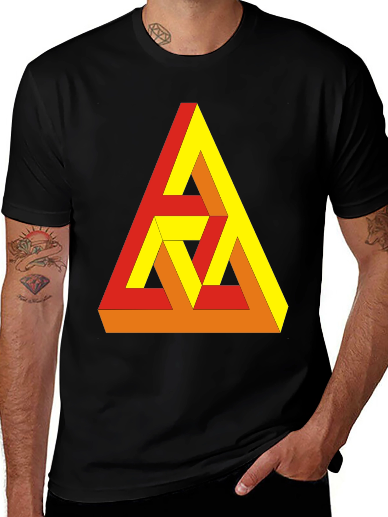 Variant 7 of Optical Illusion Triangle Graphic Tee