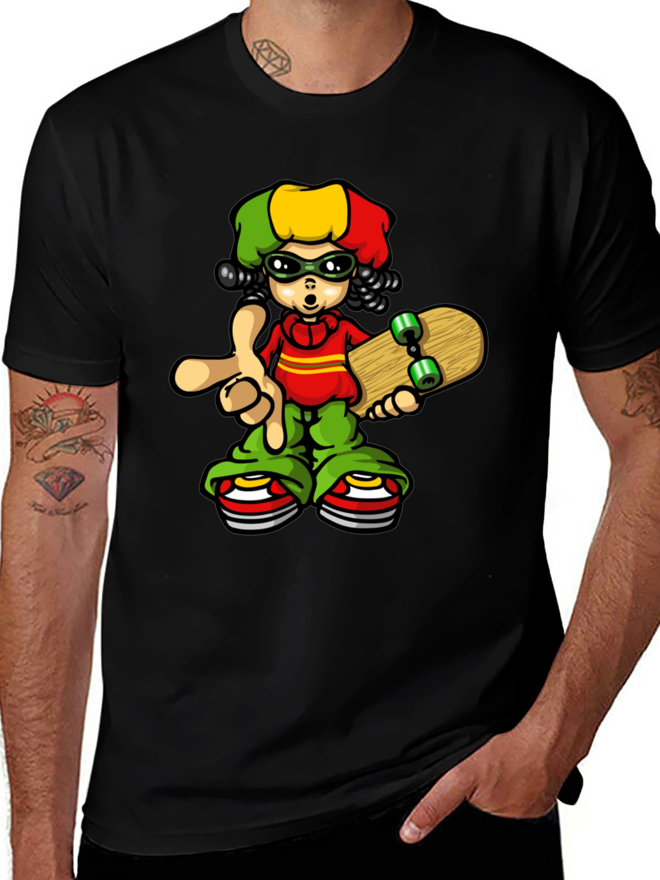 Variant 24 of Rasta Skateboarder T-Shirt