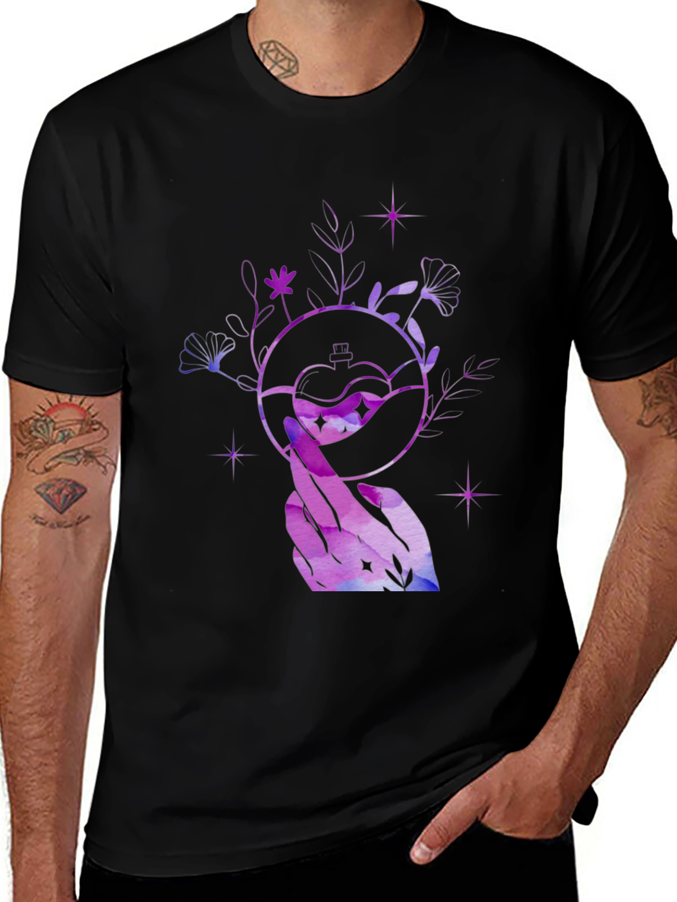 Variant 17 of Mystic Potion Graphic Tee - Unisex Black Shirt