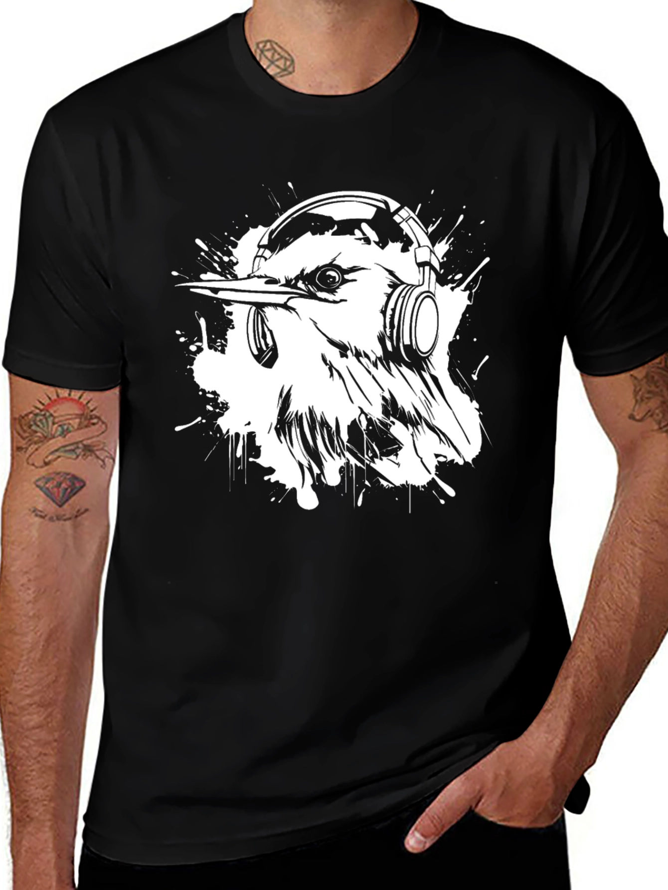 Variant 24 of Bird with Headphones Graphic T-Shirt