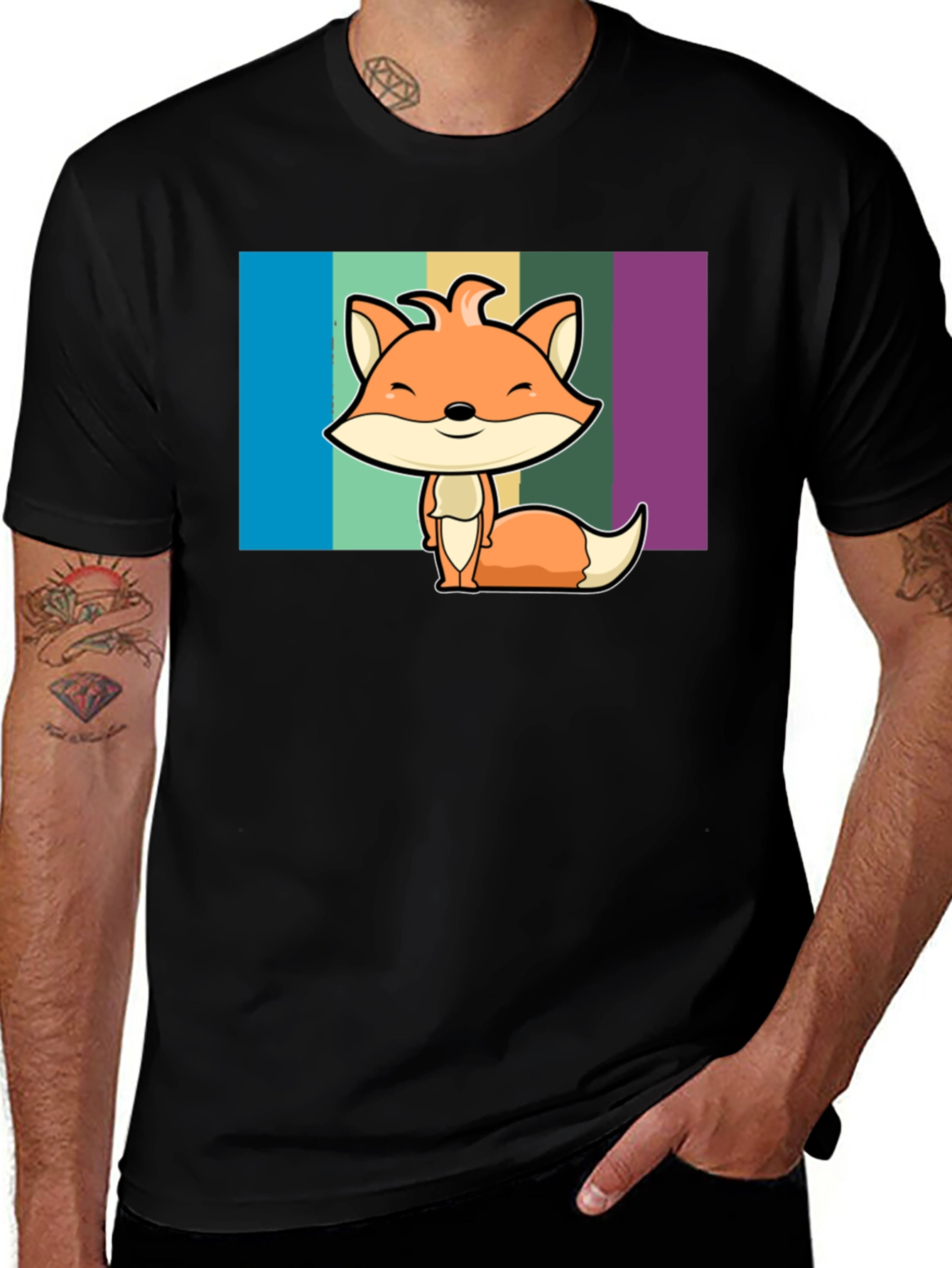 Variant 28 of Fox Graphic Tee - Unique Cartoon Animal Design T-Shirt