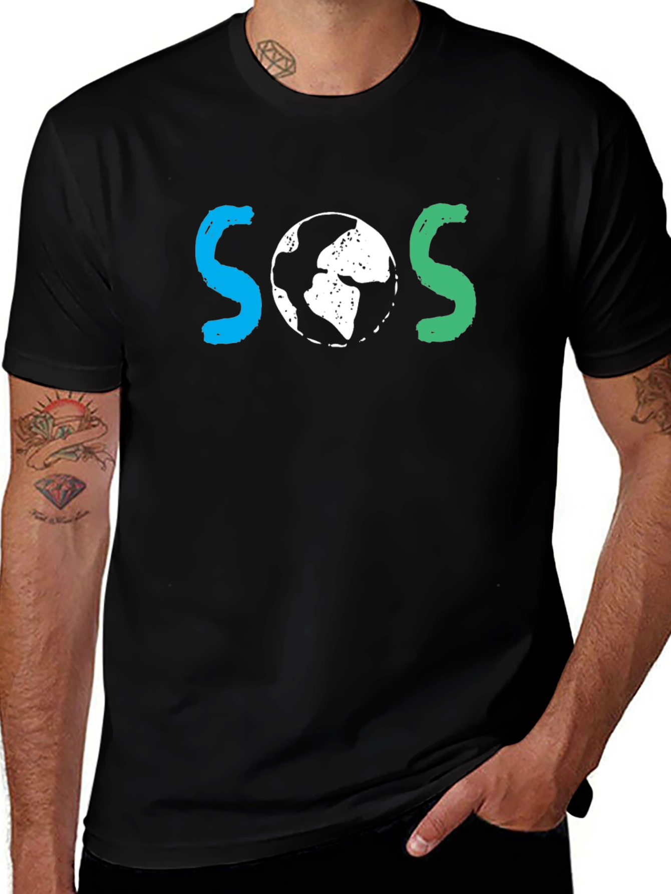 SOS Earth Graphic Tee - Save Our Planet T-Shirt