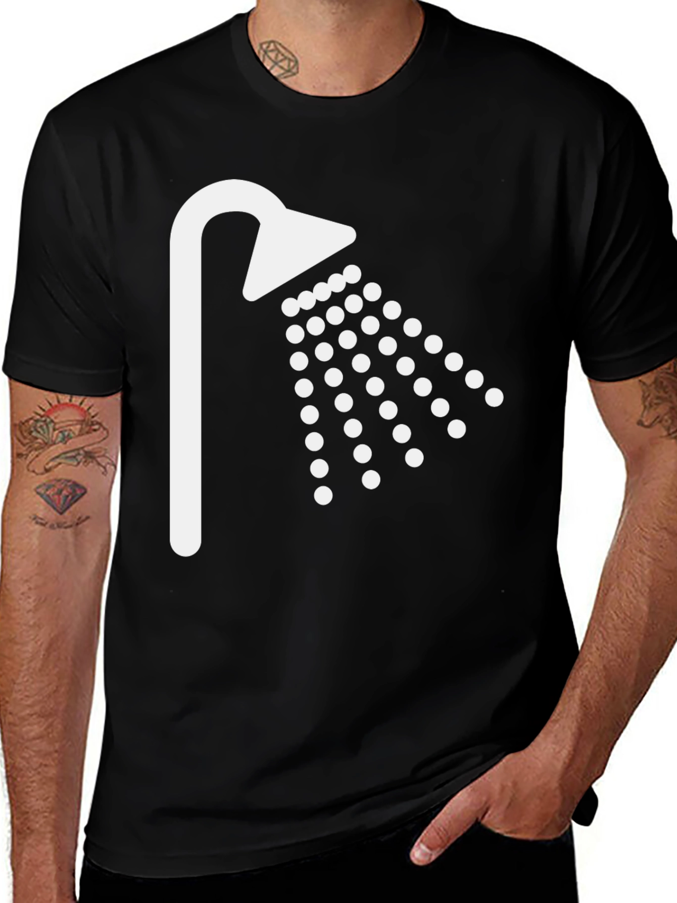 Variant 13 of Shower Head Graphic Tee - Cleanliness is Key!