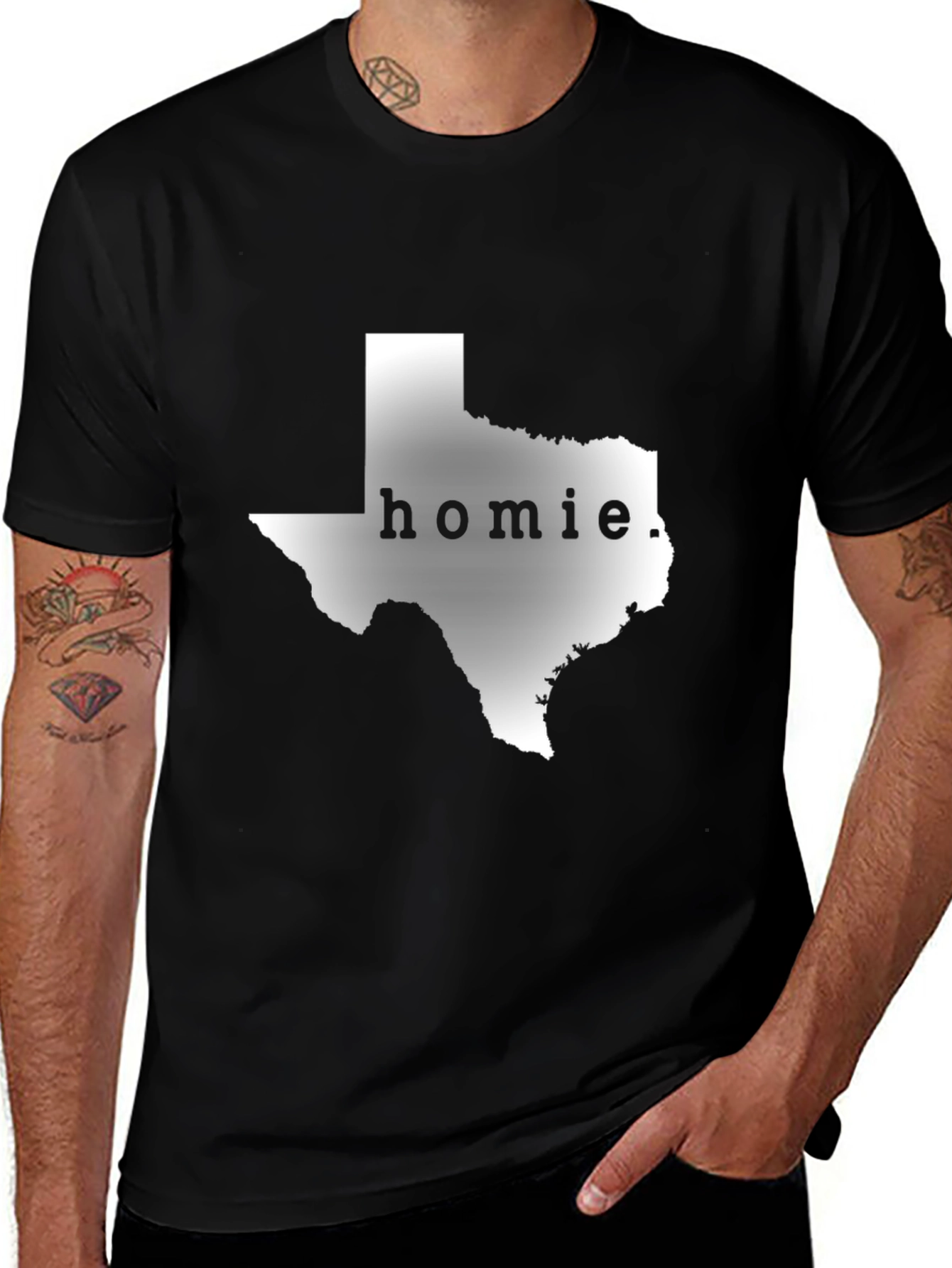 Texas Homie Tee - Black Graphic T-Shirt