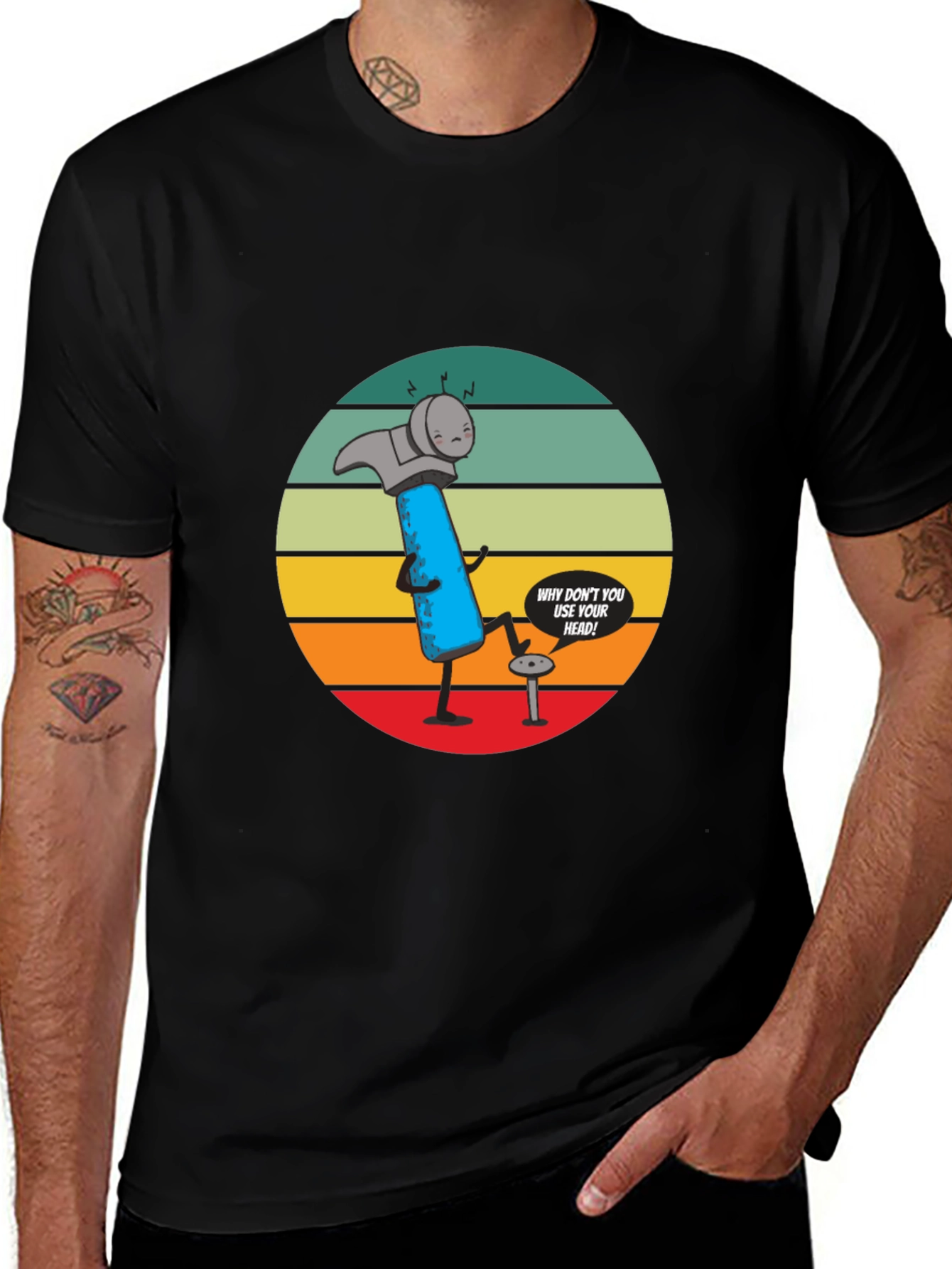 Variant 15 of Funny Hammer T-Shirt - Use Your Head!