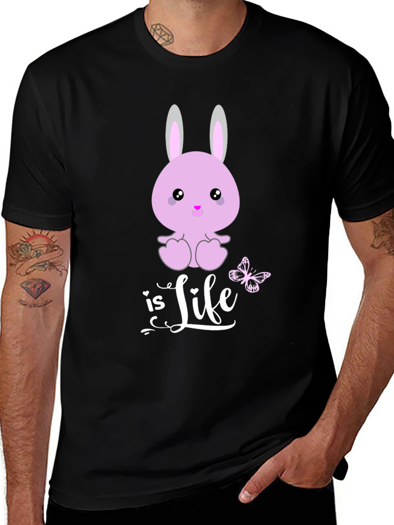 Variant 10 of Cute Bunny Is Life Graphic Tee - Unisex